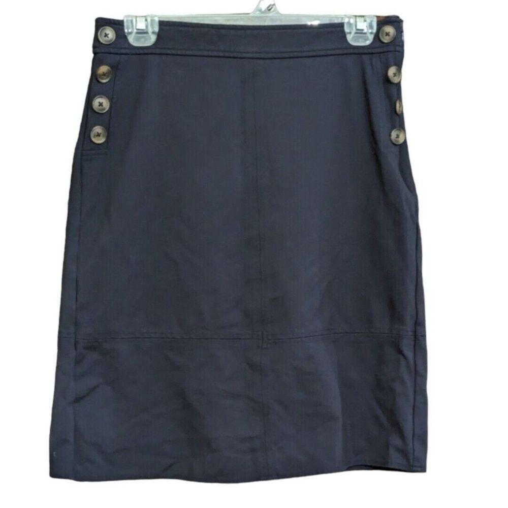 Y2K Liz Claiborne Knit Pencil Skirt Women's Size 4 Dark Blue Minimalist Work